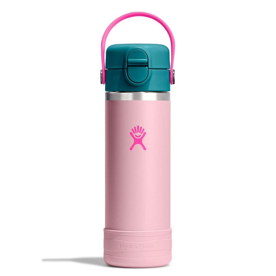 Kids Water Bottle – Covered Cap & Boot 18oz – Blossom Pink – view 1