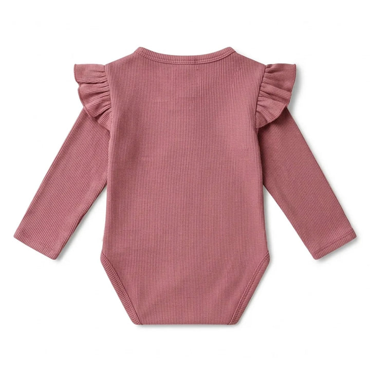 Bodysuit - Long Sleeve Frilly - Jewel Pink