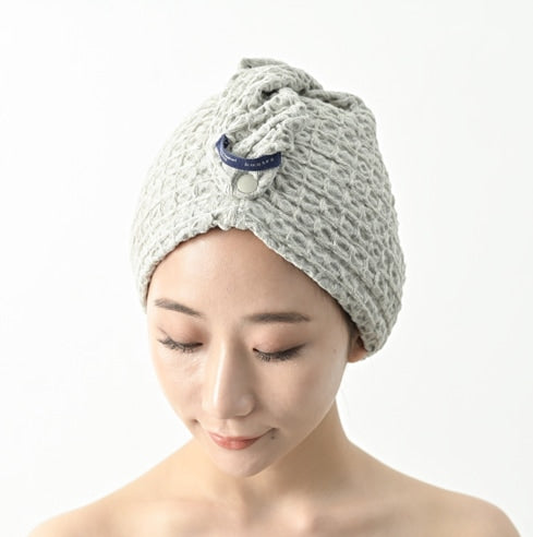Kontex QULM cotton and linen waffle hair wrap