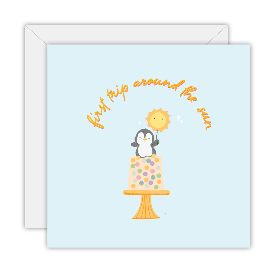 First Trip Around the Sun greeting card