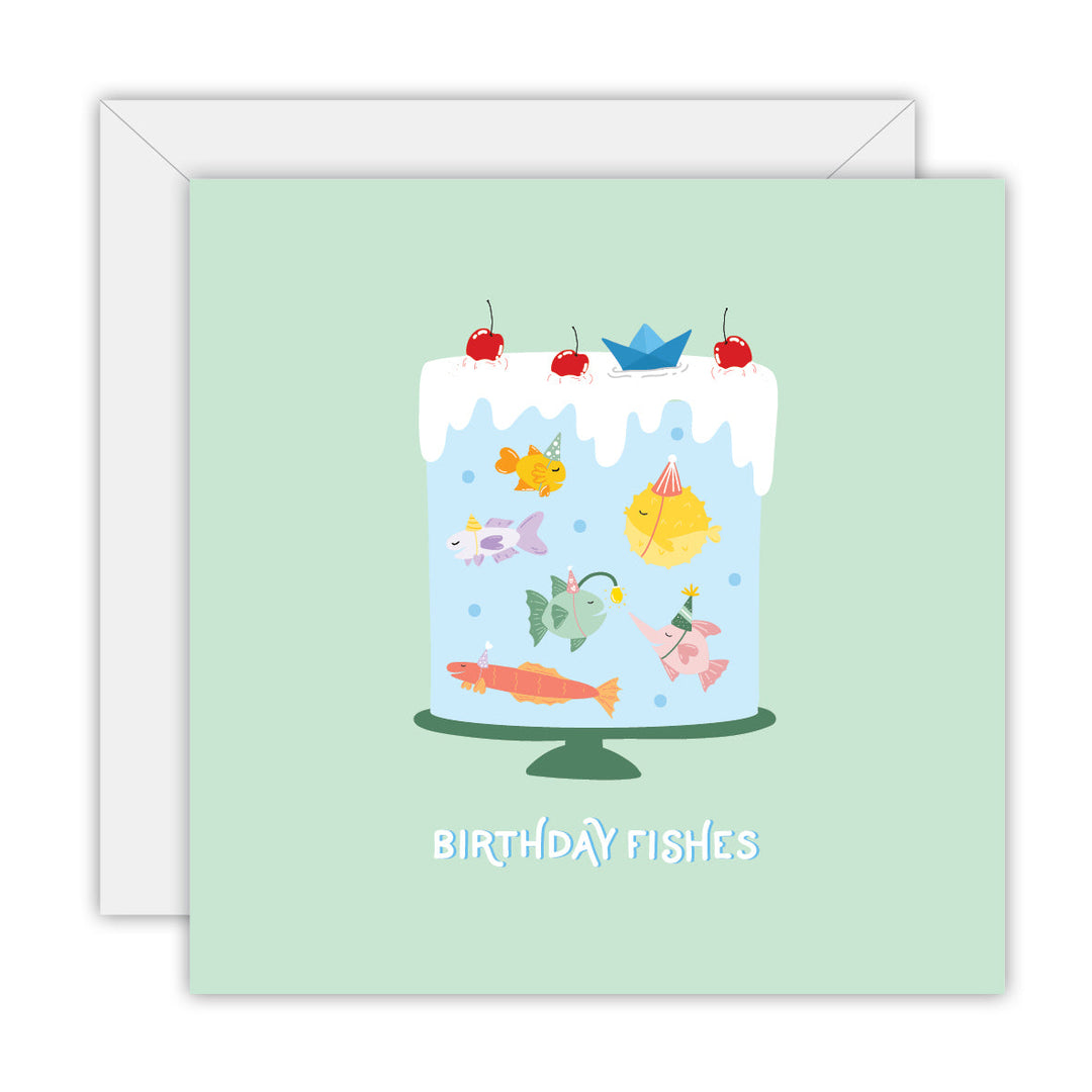 Birthday Fishes square card