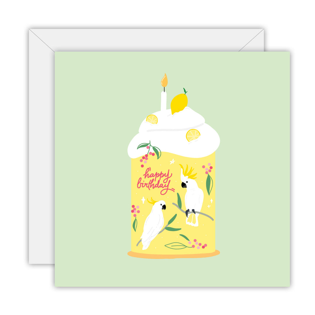 Happy Birthday – Sulphur Crested Cockatoo greeting card