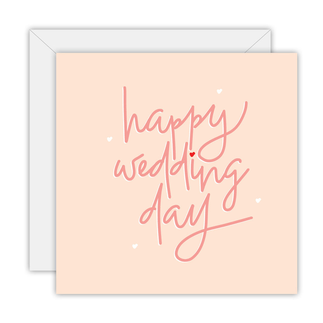 Hand Lettered – Happy Wedding Day greeting card