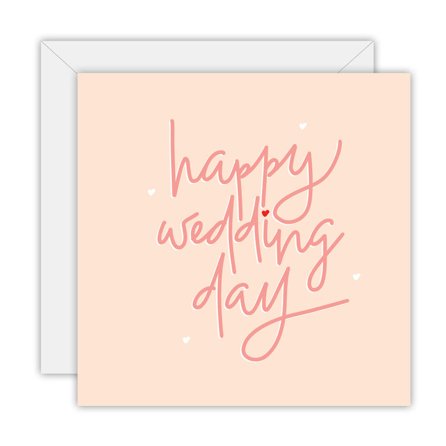 Hand Lettered – Happy Wedding Day greeting card