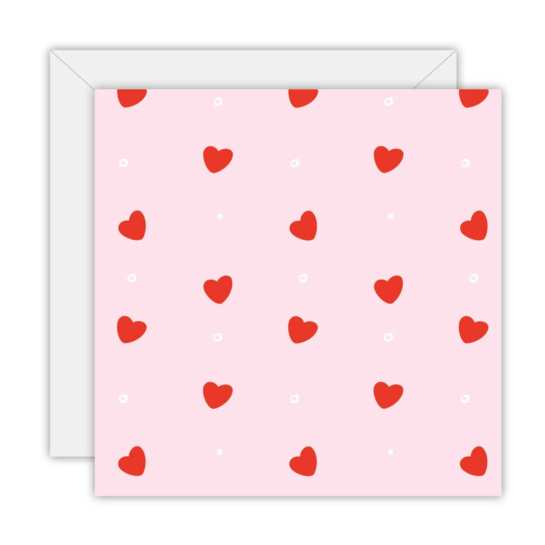 Little Love Hearts square greeting card