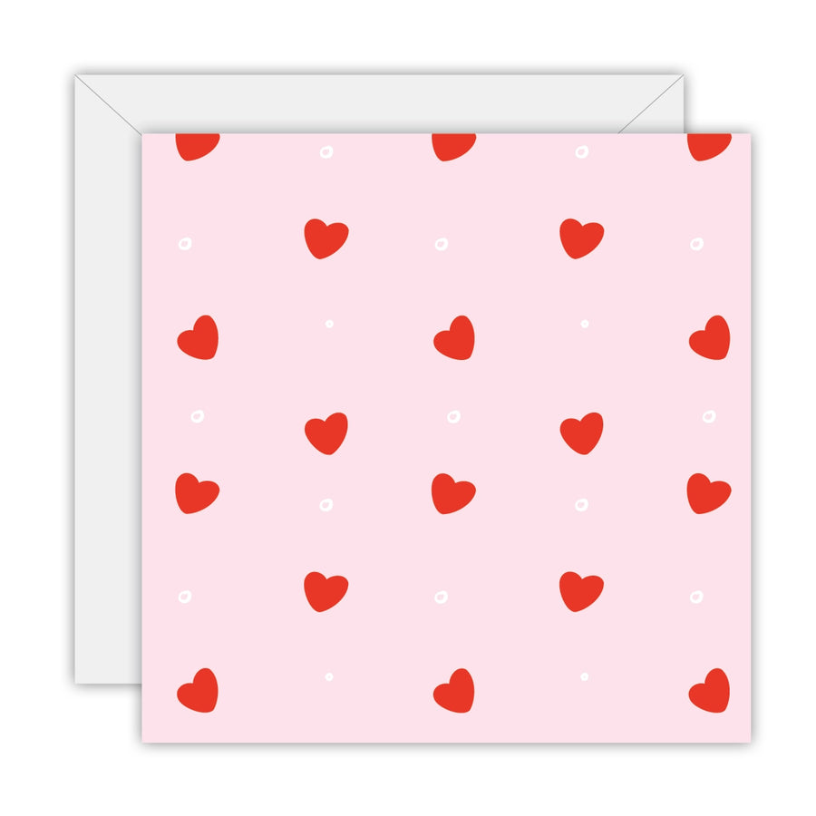Little Love Hearts square greeting card