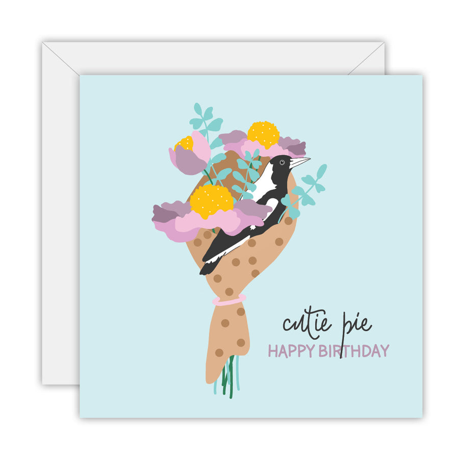 Happy Birthday Cutie Pie square card