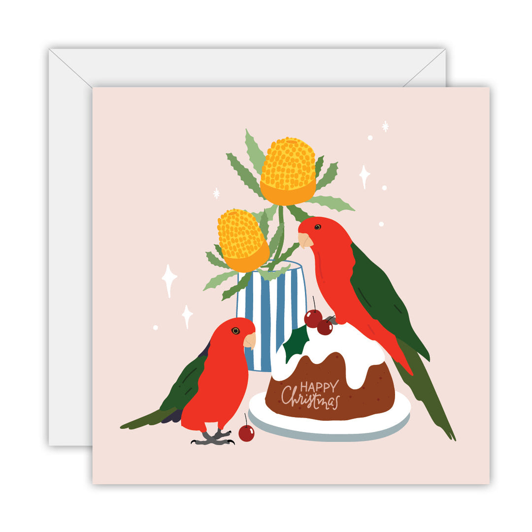 Happy Christmas – King Parrot square Christmas card