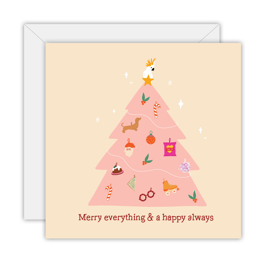 Merry Everything & Happy Always – Tree square Christmas card