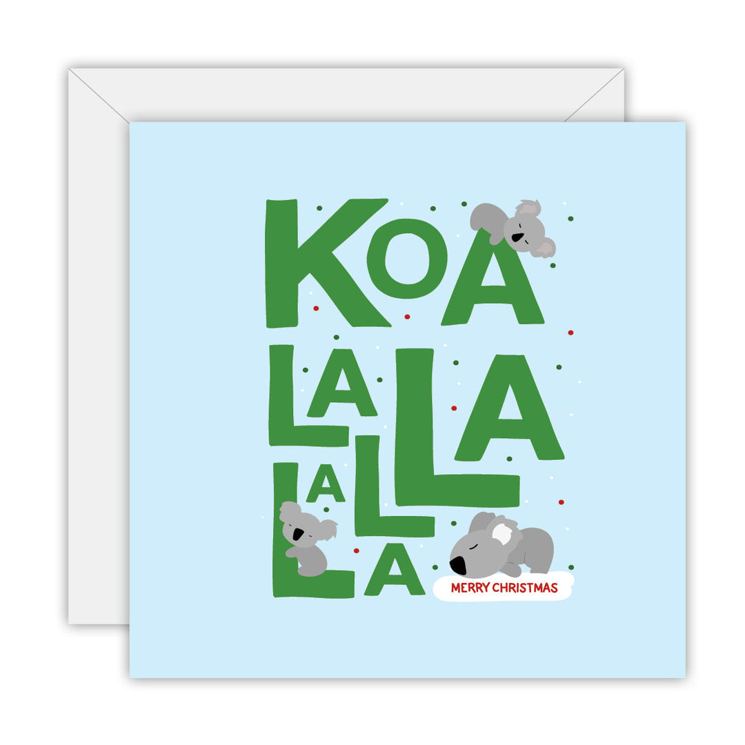 Koala la la la square Christmas card
