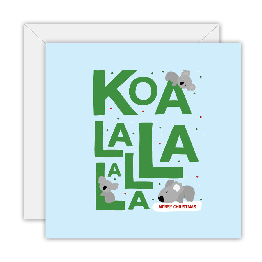Koala la la la square Christmas card