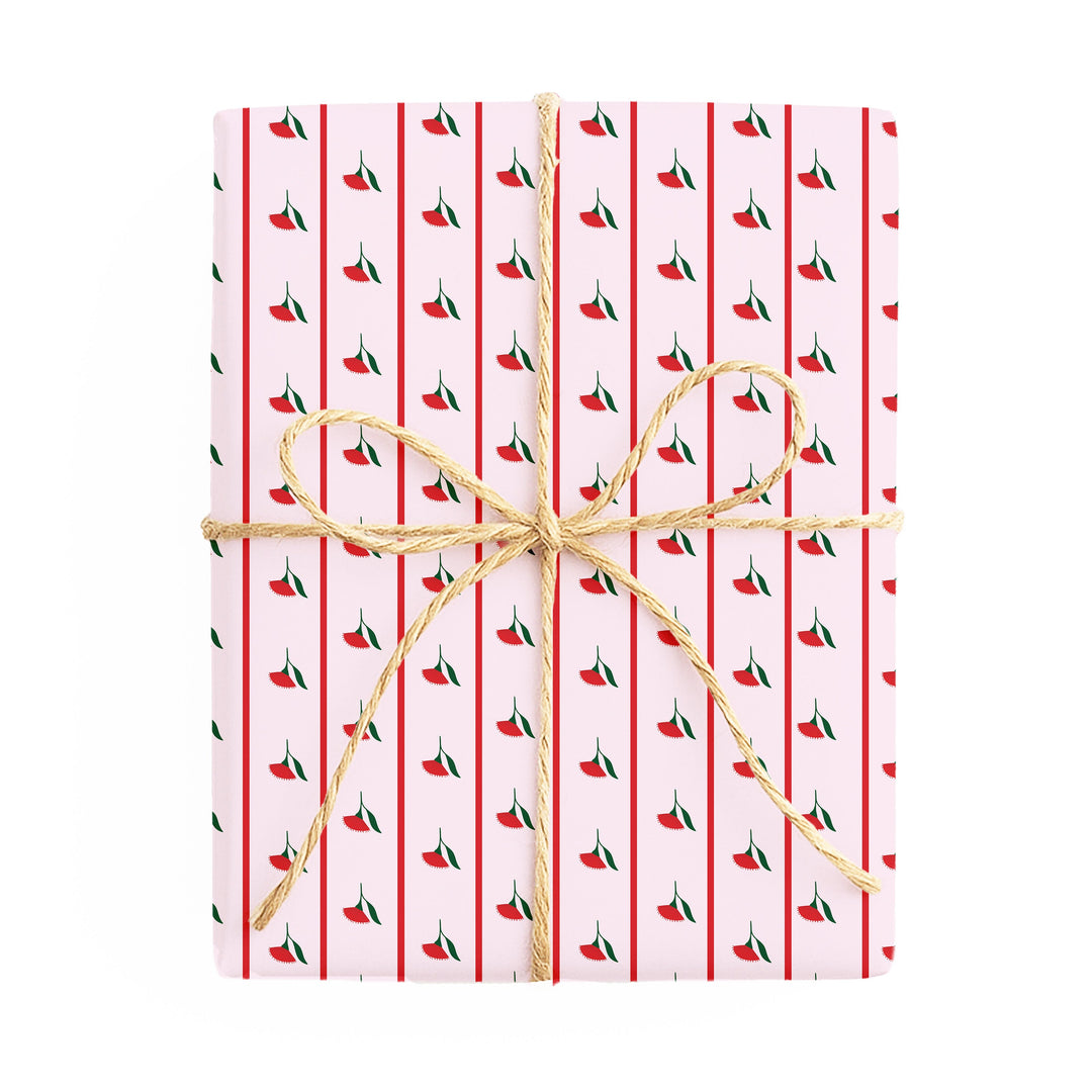 Christmas – Australiana Floral / With Stripes double-sided wrapping paper – side 2