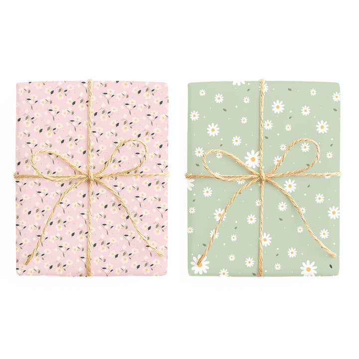 Floral – Pink / Floral – Green double-sided wrapping paper