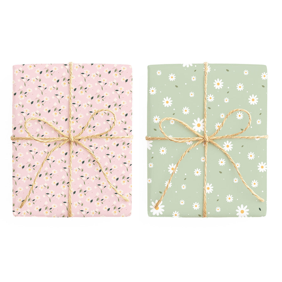 Floral – Pink / Floral – Green double-sided wrapping paper