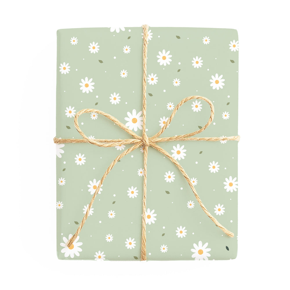 Floral – Pink / Floral – Green double-sided wrapping paper – side 1