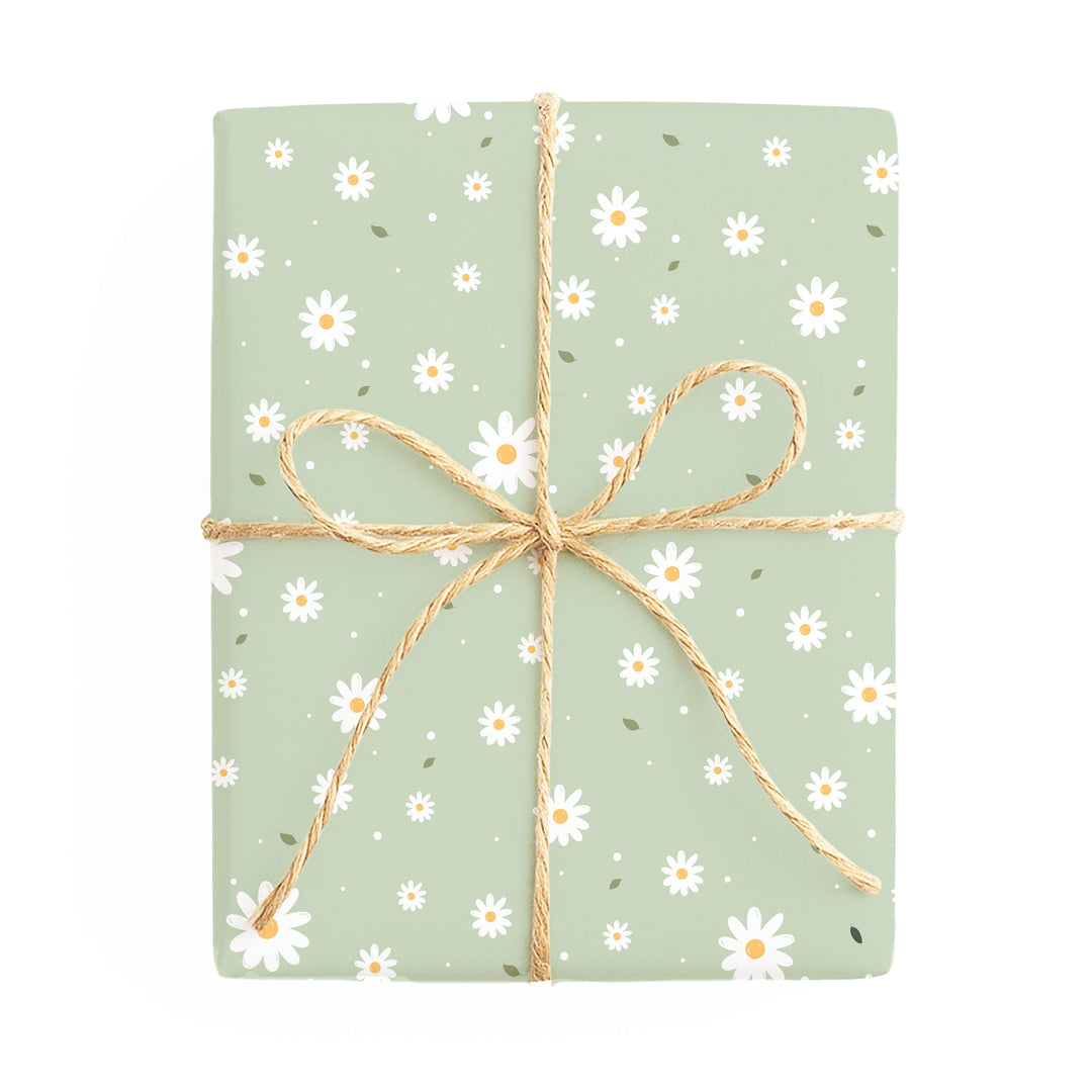 Floral – Pink / Floral – Green double-sided wrapping paper – side 1