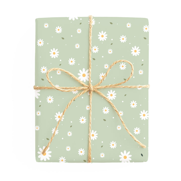 Floral – Pink / Floral – Green double-sided wrapping paper – side 1