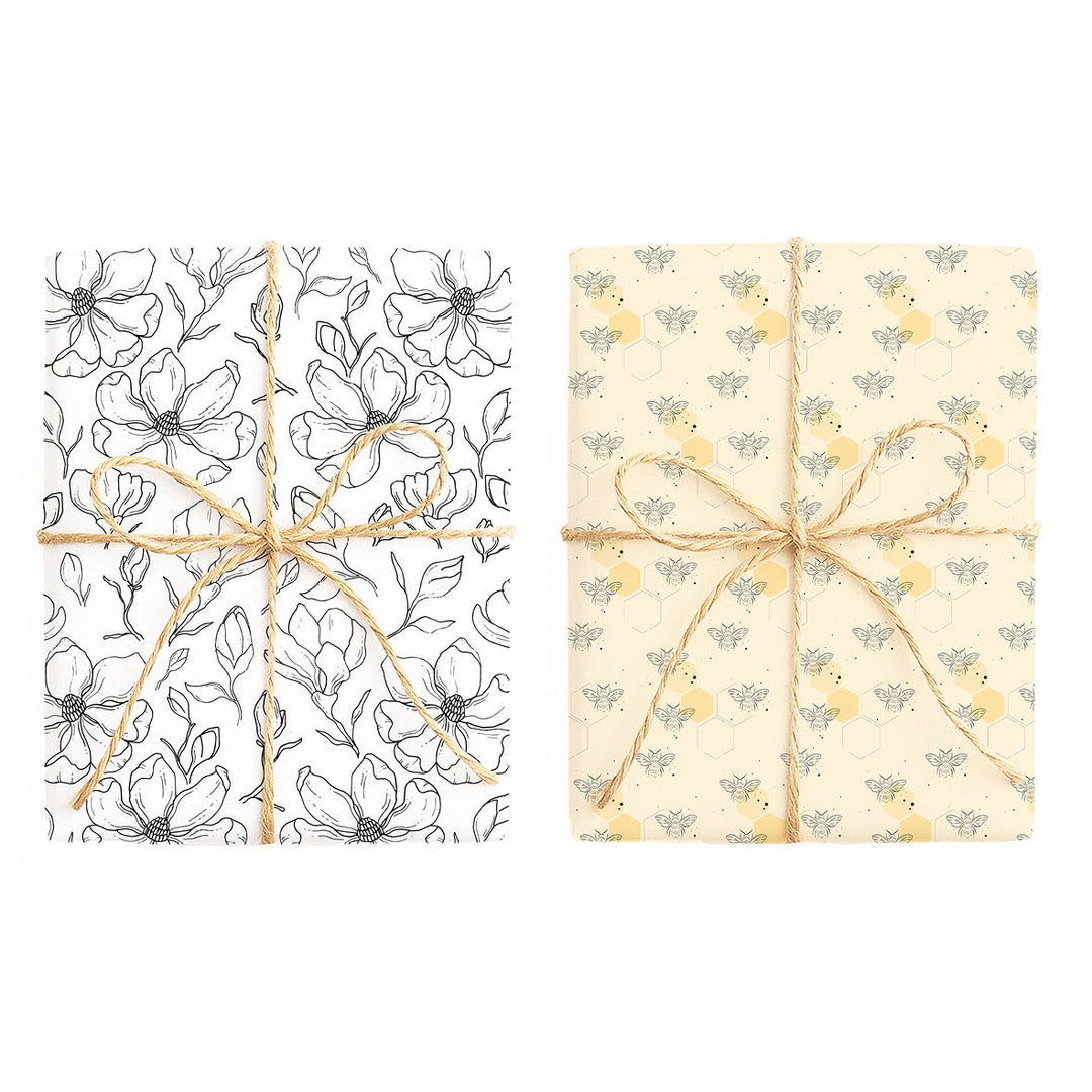 Blooming Perfect / Bee-autiful double-sided wrapping paper