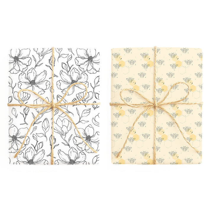 Blooming Perfect / Bee-autiful double-sided wrapping paper