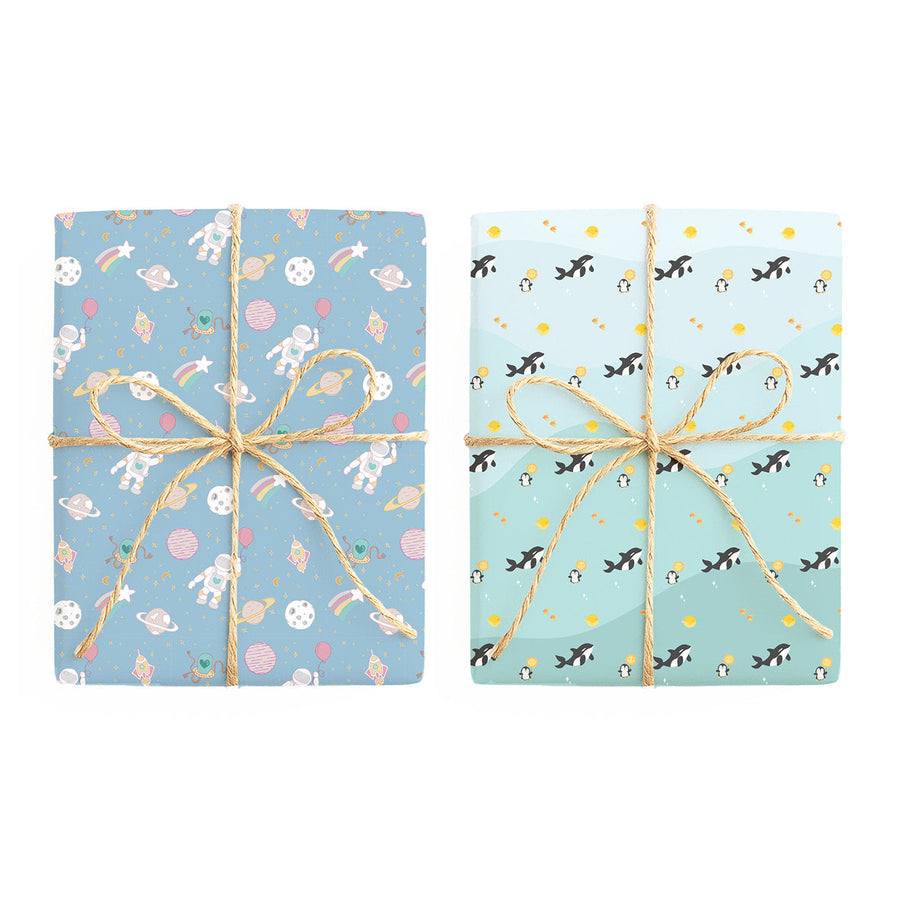 Out of This World / Under the Sea double-sided wrapping paper
