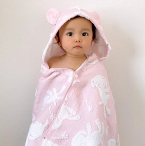 Kontex Macaron pink puppy hooded towel