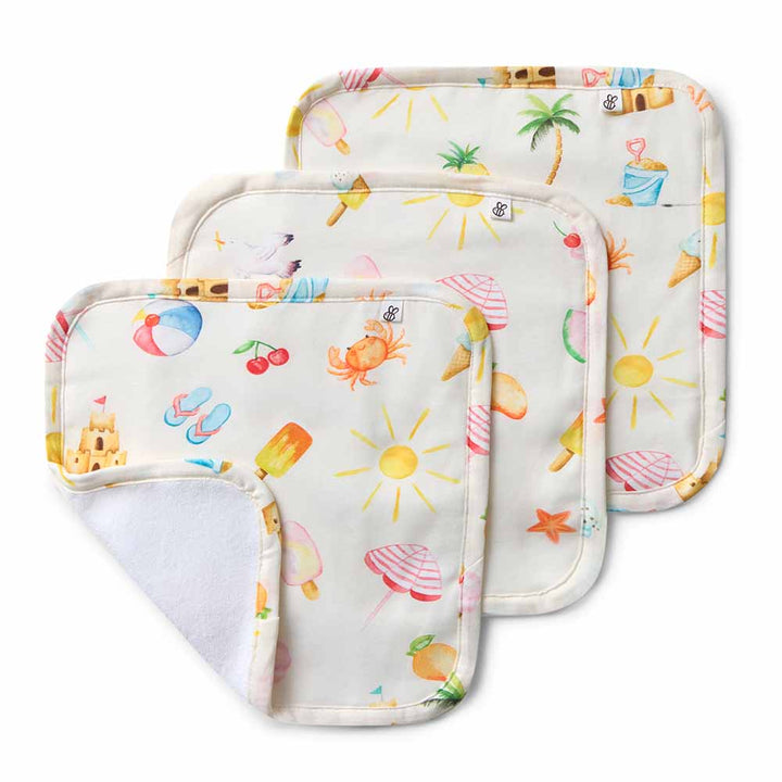 Snuggle Hunny Beach Fun Organic Wash Cloths - 3 Pack - image 1