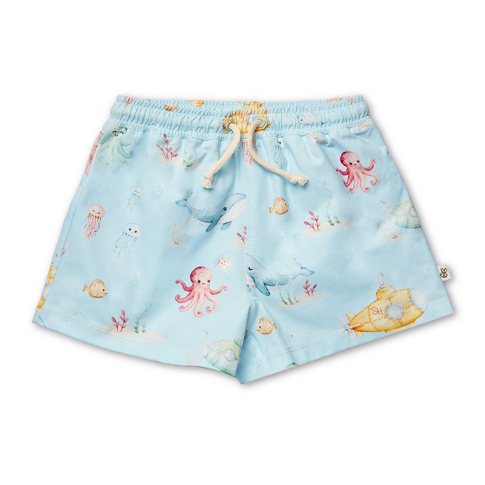 Snuggle Hunny Blue Little Subs Board Shorts - product detail