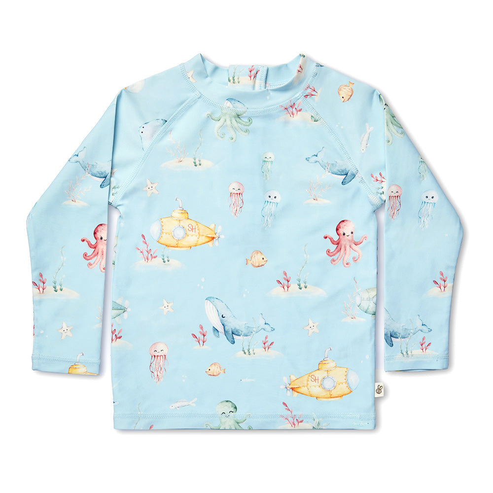 Snuggle Hunny Blue Little Subs Rashie Vest - product detail
