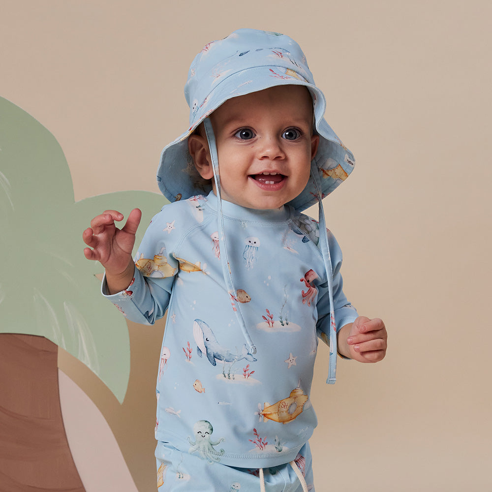 Snuggle Hunny Blue Little Subs Rashie Vest - additional view