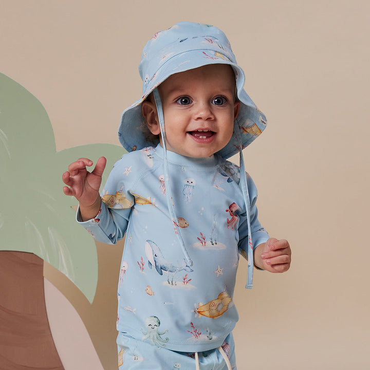 Snuggle Hunny Blue Little Subs Rashie Vest - additional view
