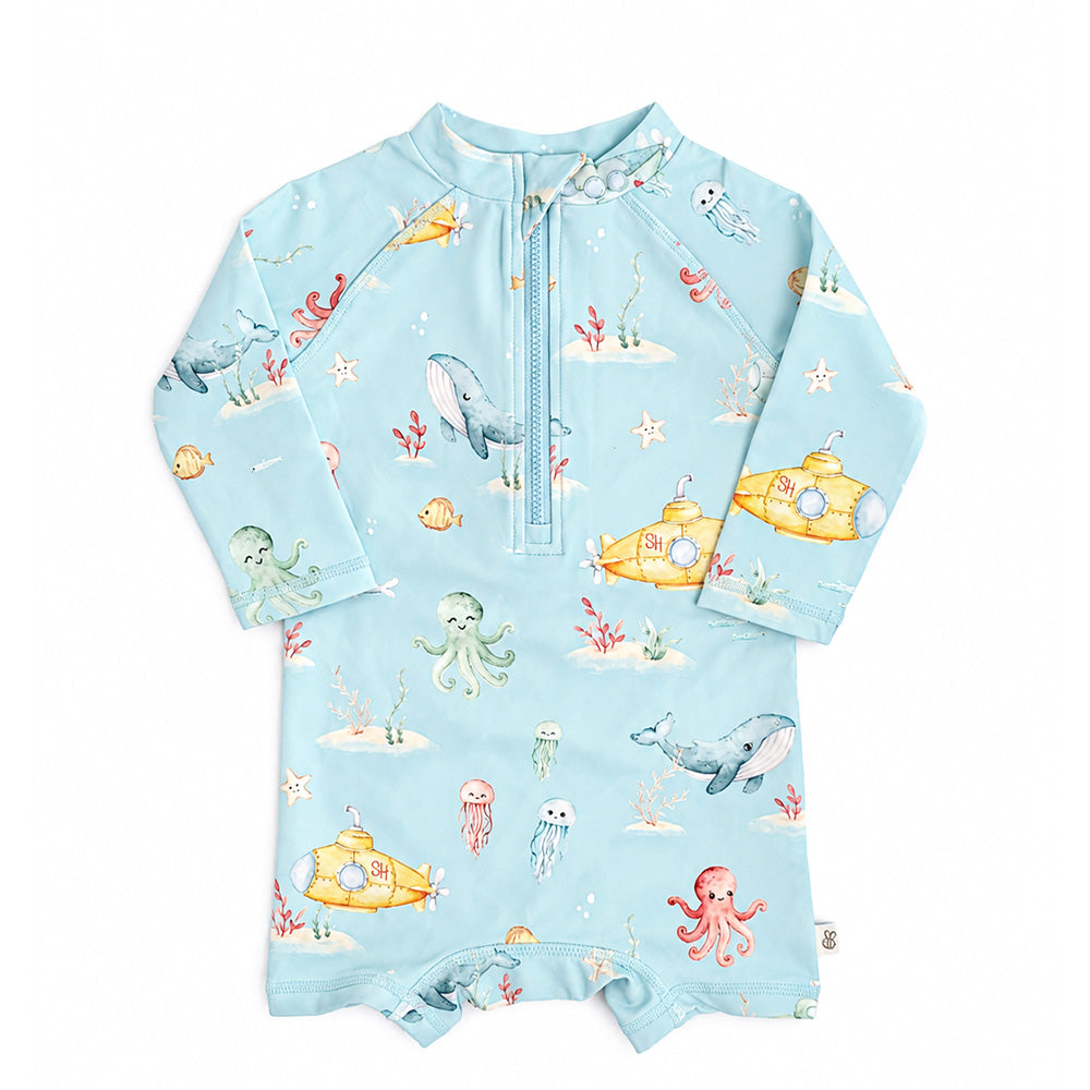 Snuggle Hunny Blue Little Subs Swim Shortie - product detail