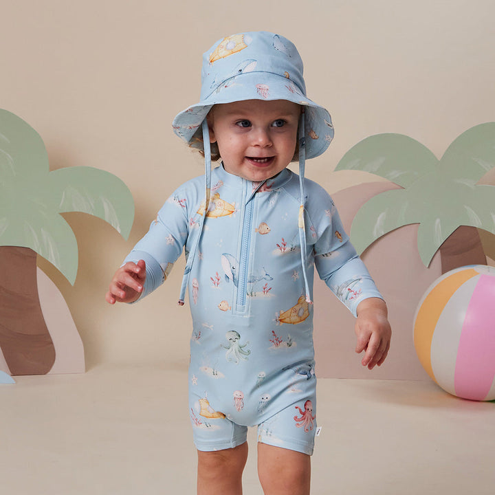 Snuggle Hunny Blue Little Subs Swim Shortie - hero photo
