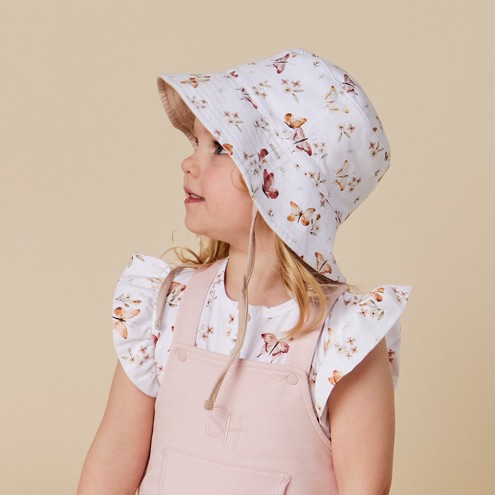 Snuggle Hunny Butterfly Reversible Cotton Bucket Hat - hero photo