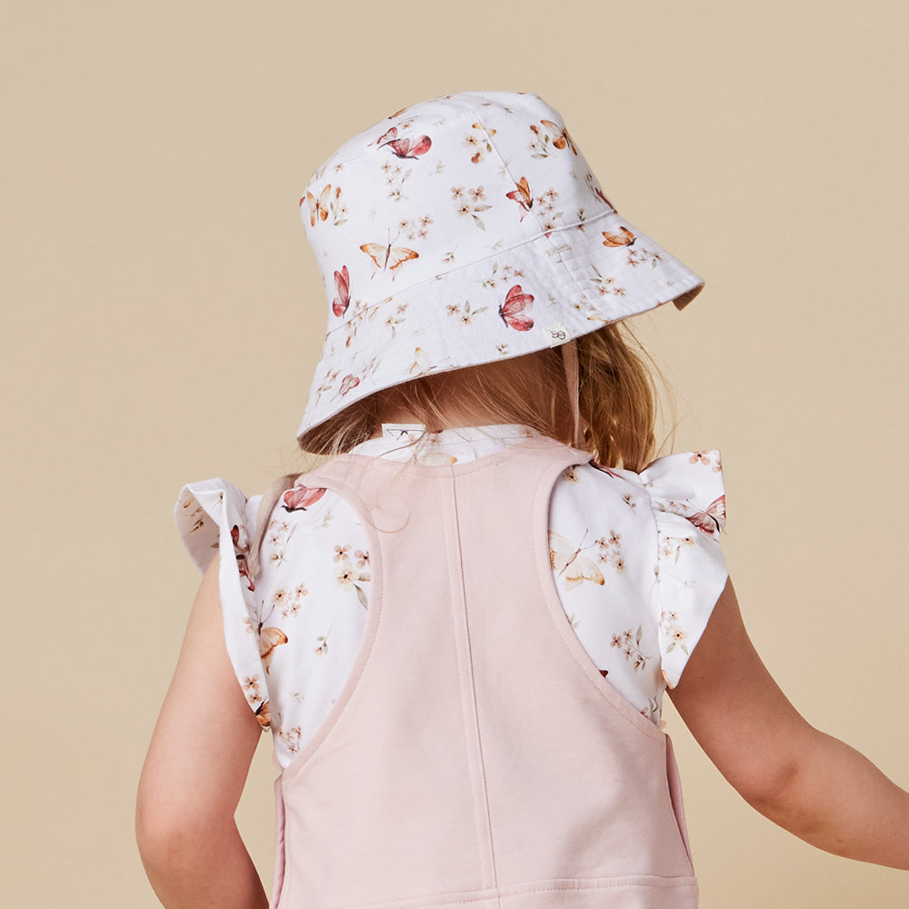 Snuggle Hunny Butterfly Reversible Cotton Bucket Hat - additional view