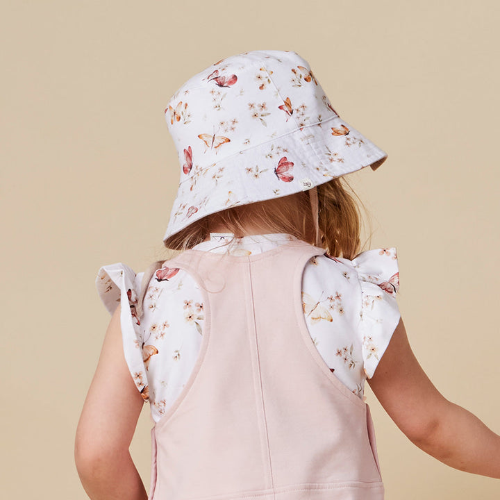 Snuggle Hunny Butterfly Reversible Cotton Bucket Hat - additional view