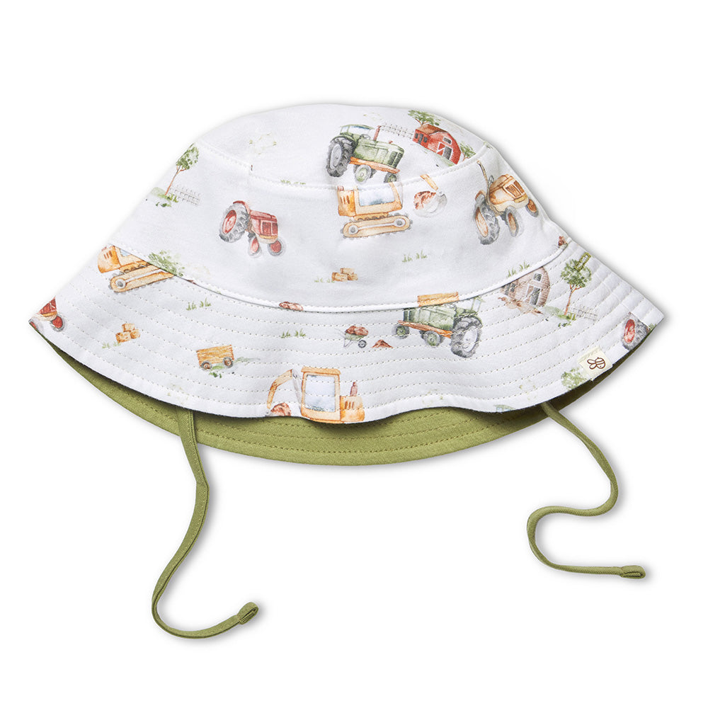 Hat - Kids Bucket - Diggers & Tractors