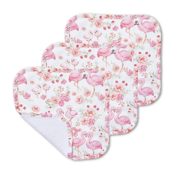 Snuggle Hunny Flamingos Organic Wash Cloths - 3 Pack - image 1