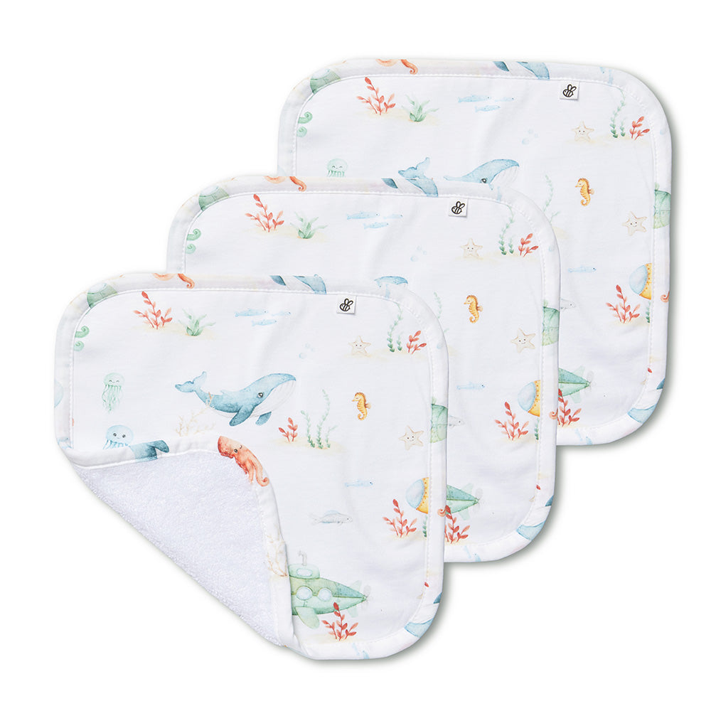 Snuggle Hunny Little Subs Organic Wash Cloths - 3 Pack - image 1