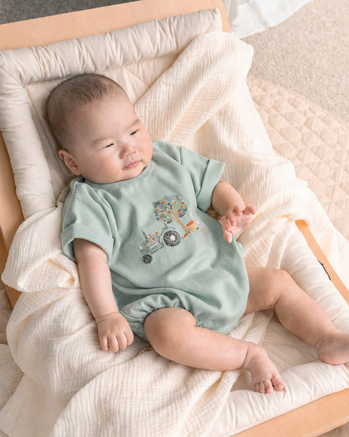 Scout Organic Tractor Oversized Bodysuit – Misty Green – view 1