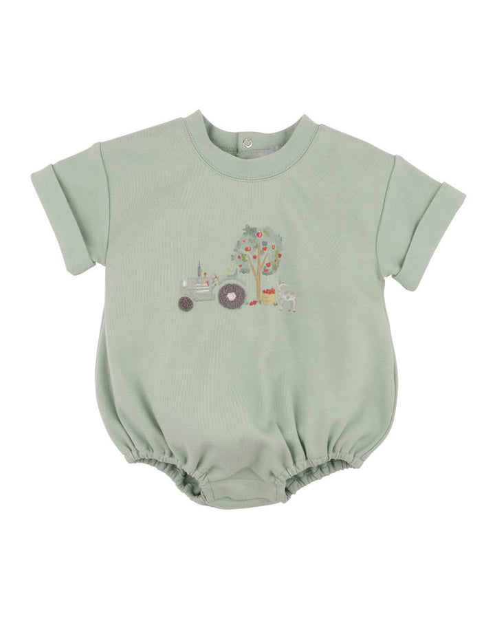 Scout Organic Tractor Oversized Bodysuit – Misty Green – view 2