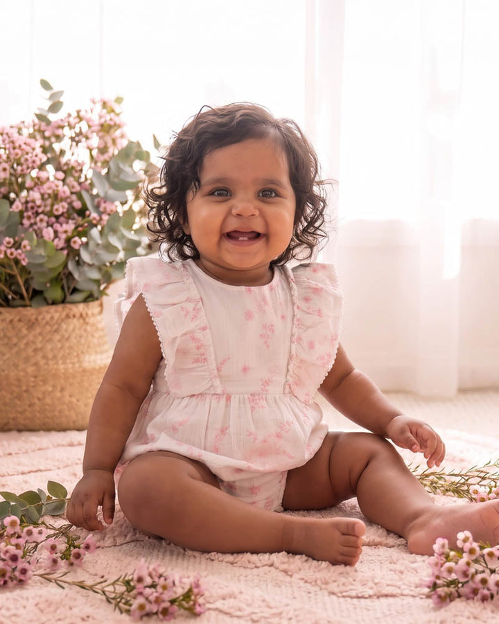 Chelsea All Over Embroidery Bodysuit – Cloud/Pink – view 1