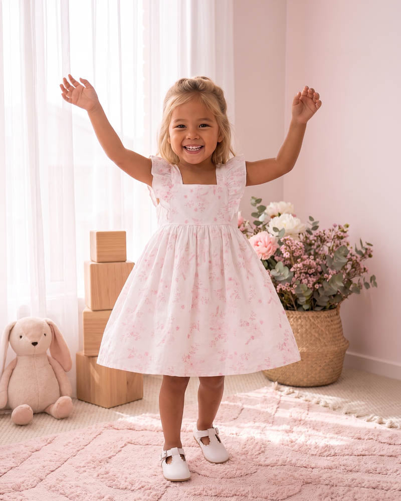 Chelsea All Over Embroidery Dress 3–7 Years – Cloud – view 1