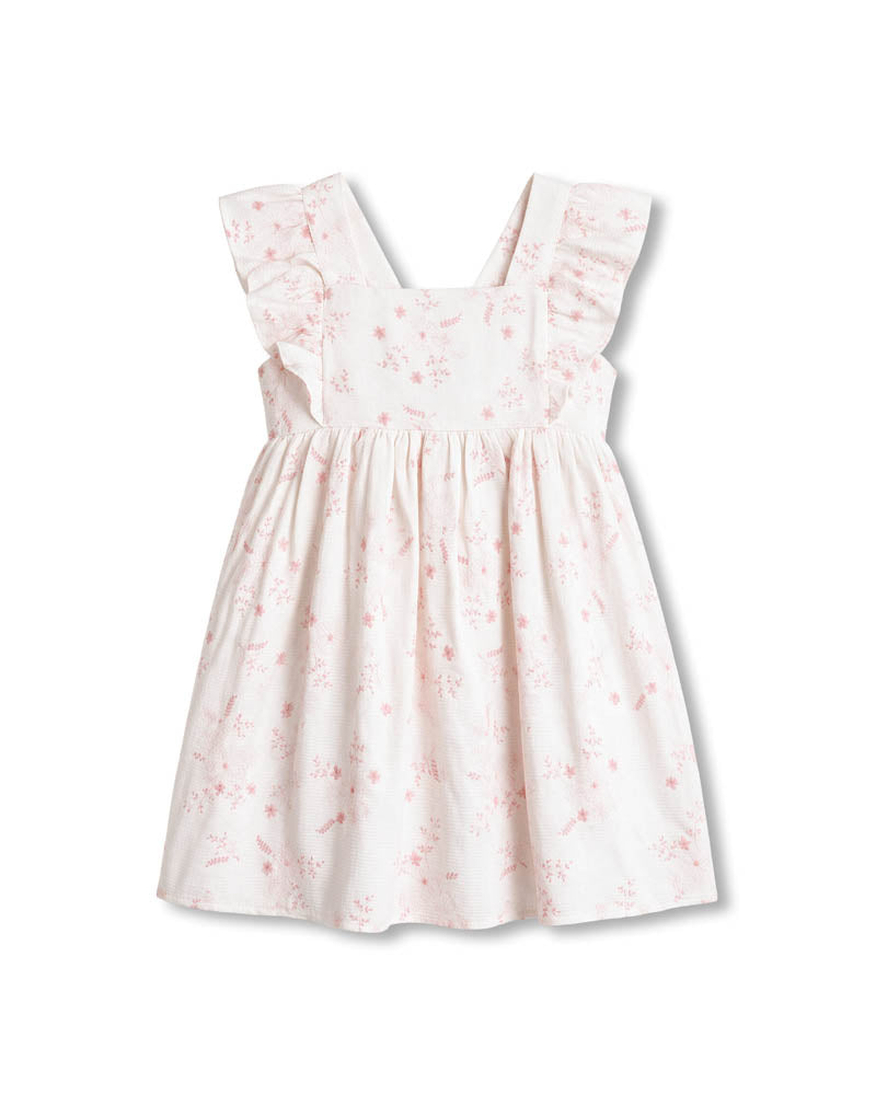 Chelsea All Over Embroidery Dress 3–7 Years – Cloud – view 2