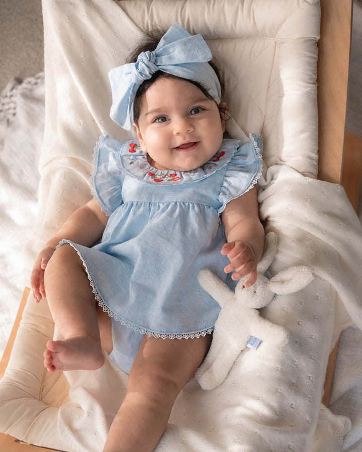 Poppy Embroidered Overlay Bodysuit – Bluebell – view 1