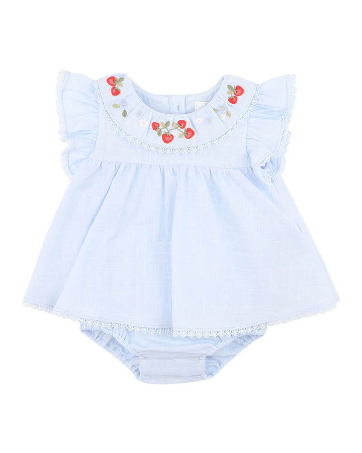 Poppy Embroidered Overlay Bodysuit – Bluebell – view 2