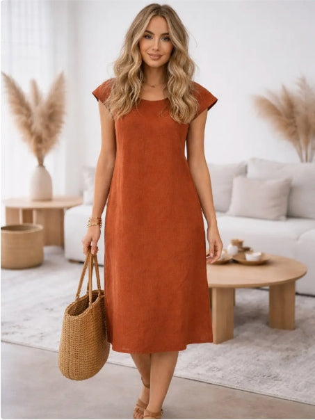 Vera May 6570 Hermes Italian linen dress – front view