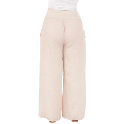 Vera May Italian linen pants 6649 in Nude
