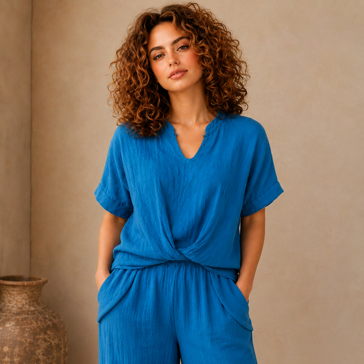 Vera May 6689 cotton top – prussia detail